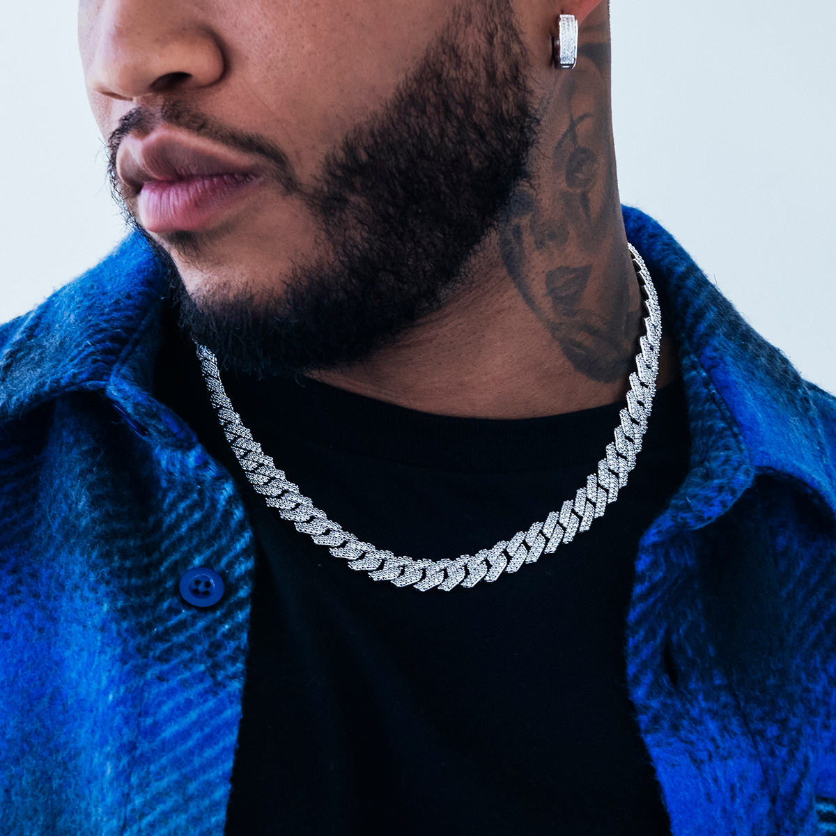 Chaîne 8Shine Diamond Prong Link Or blanc  – 12 mm