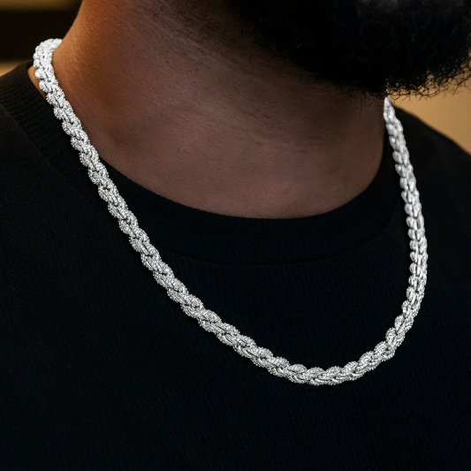 Chaîne 8Shine Rope Diamond en Or Blanc – 8mm
