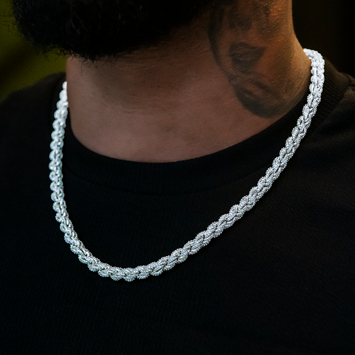 Chaîne 8Shine Rope Diamond en Or Blanc – 8mm