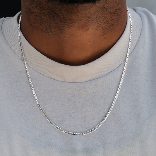 Chaîne 8Shine South Beach Cuban™ Or blanc - 3 mm