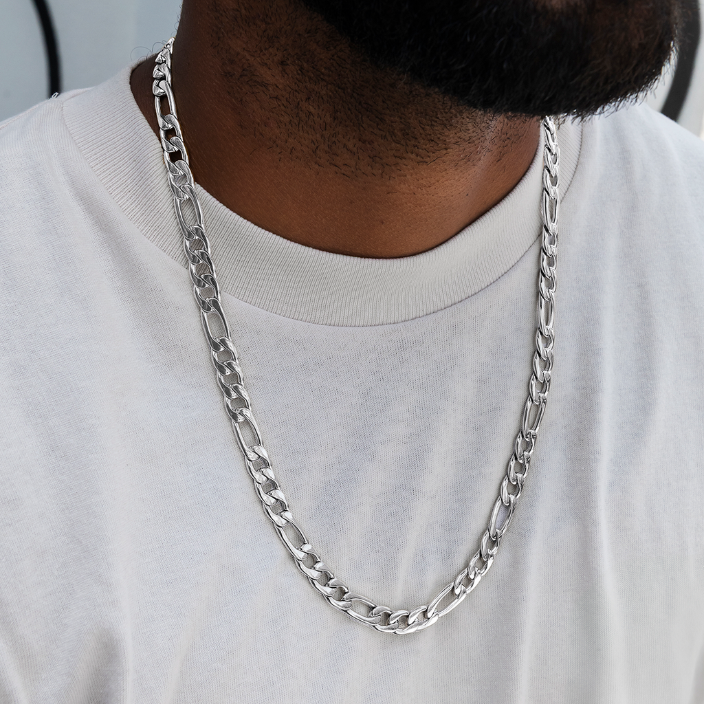 Chaîne 8Shine Figaro en Or Blanc – 9mm