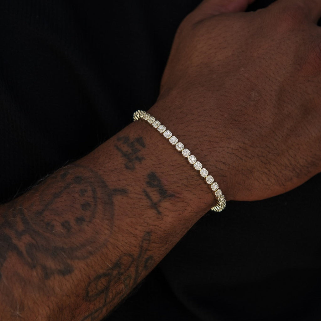 Bracelet Tennis Mini Clustered 8Shine Or Jaune