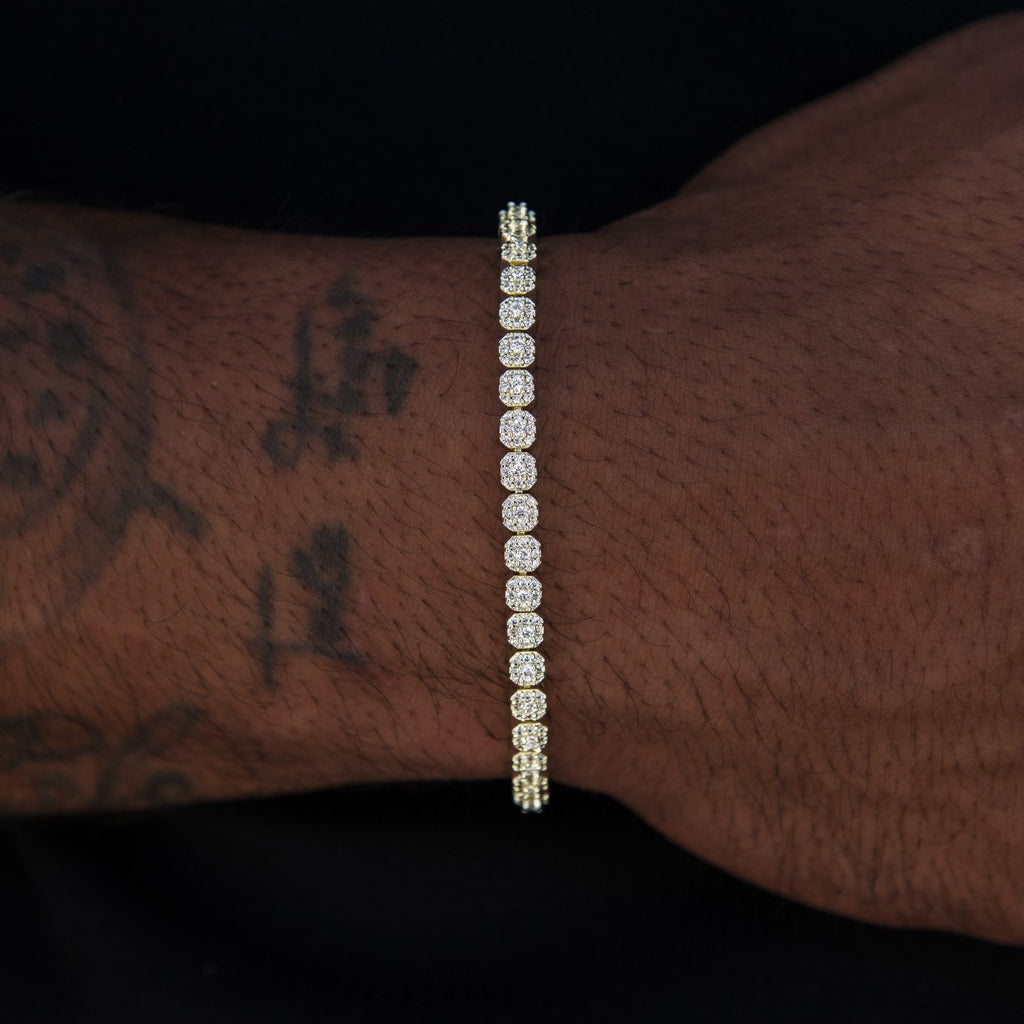 Bracelet Tennis Mini Clustered 8Shine Or Jaune