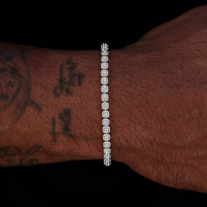Bracelet Tennis Mini Clustered Iced 8Shine Or Blanc