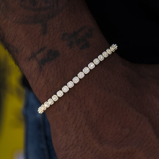 Bracelet Tennis Mini Clustered 8Shine Or Jaune