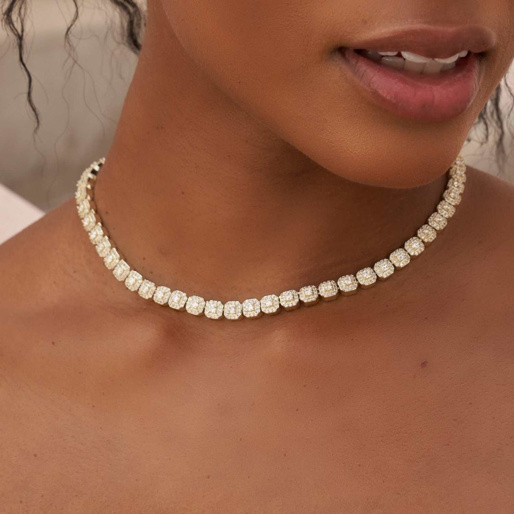 Collier 8Shine — Chaîne Micro Cluster Tennis en Or