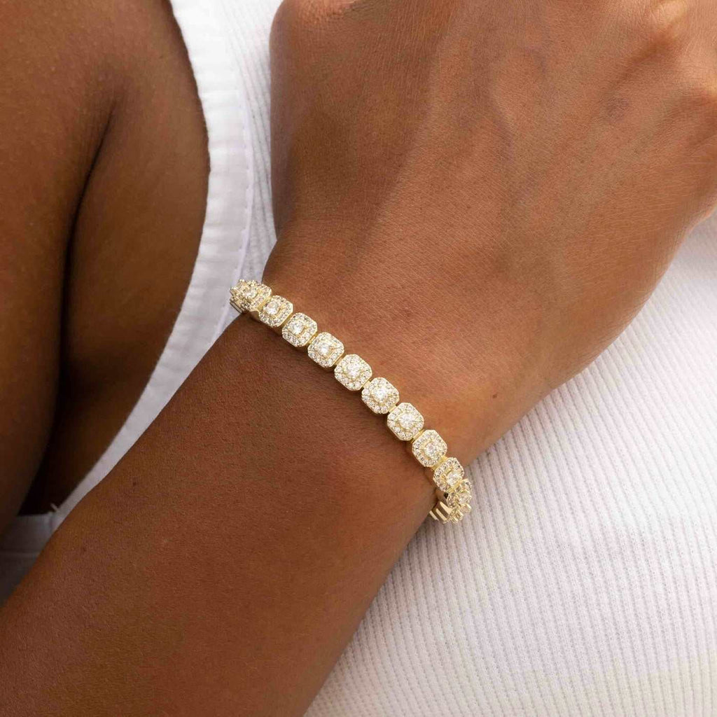Bracelet 8Shine — Micro Clustered Tennis en Or Jaune
