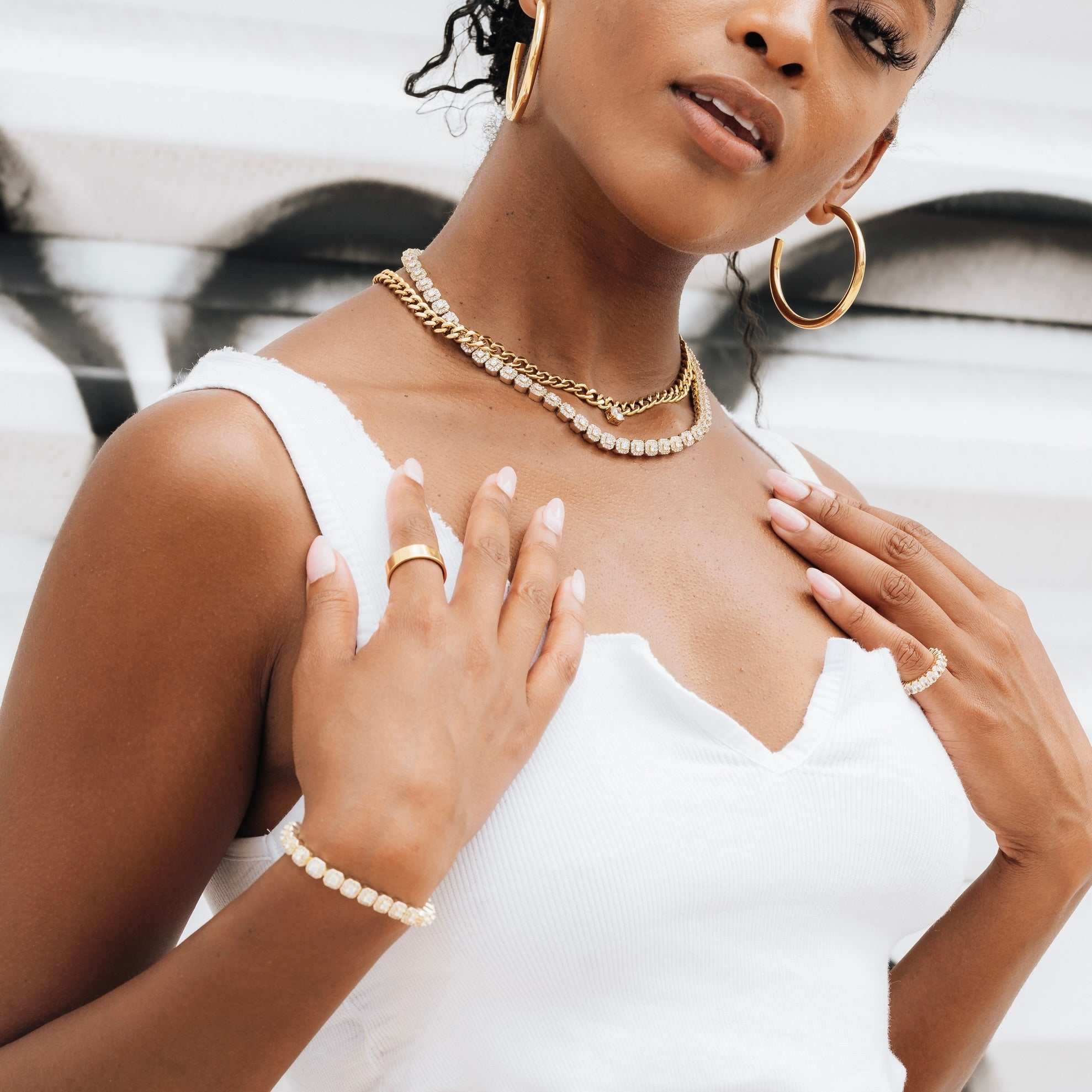 Bracelet 8Shine — Micro Clustered Tennis en Or Jaune