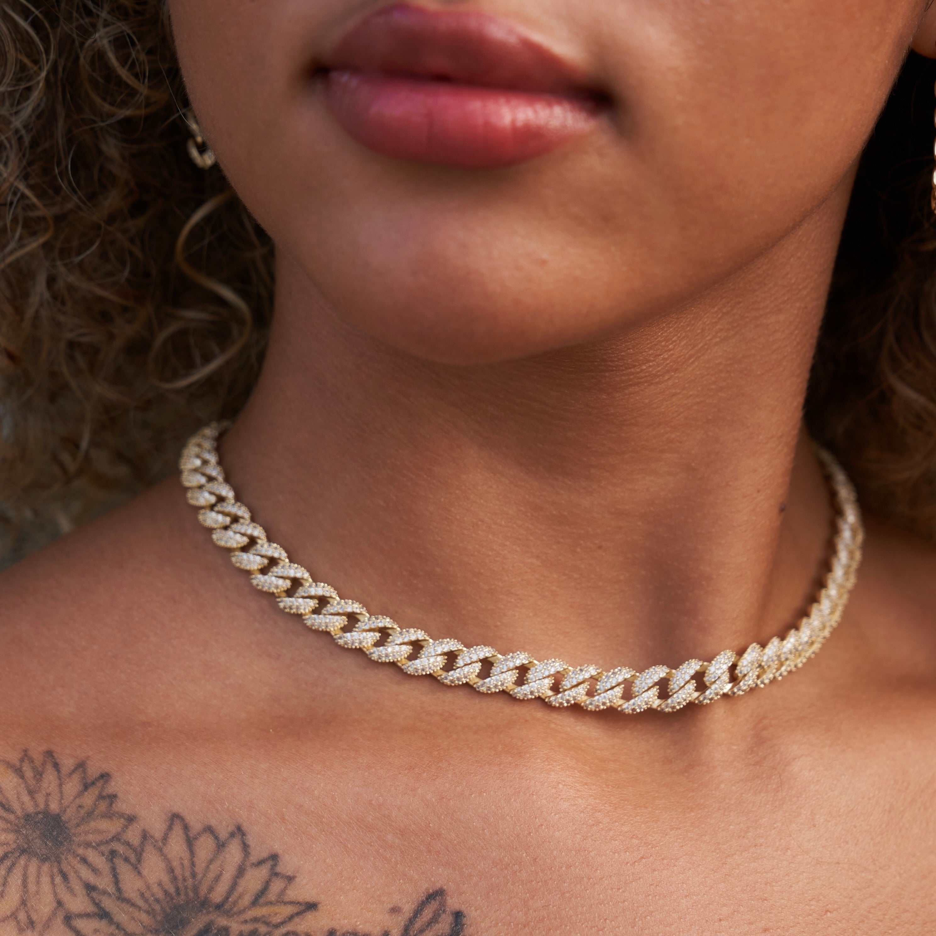 Collier 8Shine — Chaîne Cuban à Diamants en Or Jaune 8.5mm