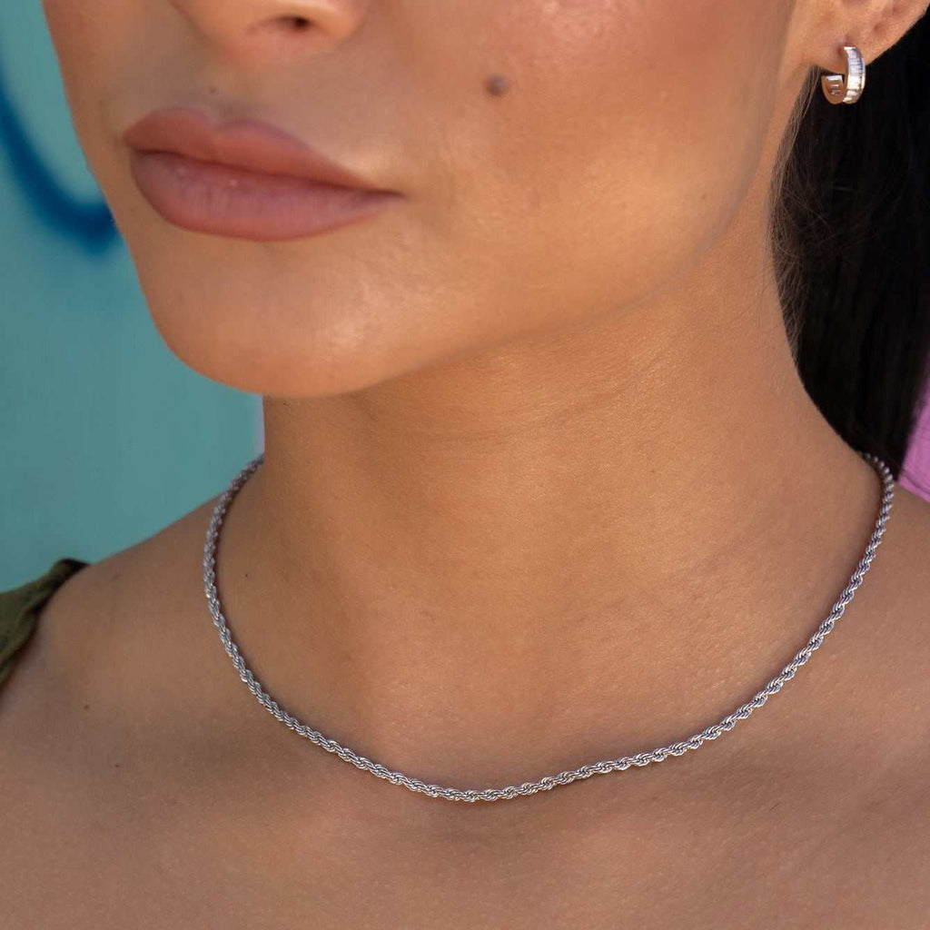 Collier 8Shine — Chaîne Rope en Or Blanc 2mm