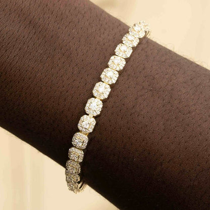 Bracelet Micro Clustered Tennis 8Shine Or Jaune
