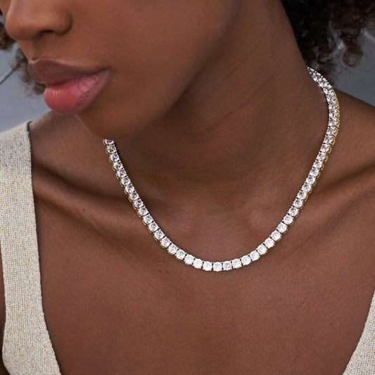 Collier 8Shine — Chaîne Tennis à Diamants en Or Jaune 5mm