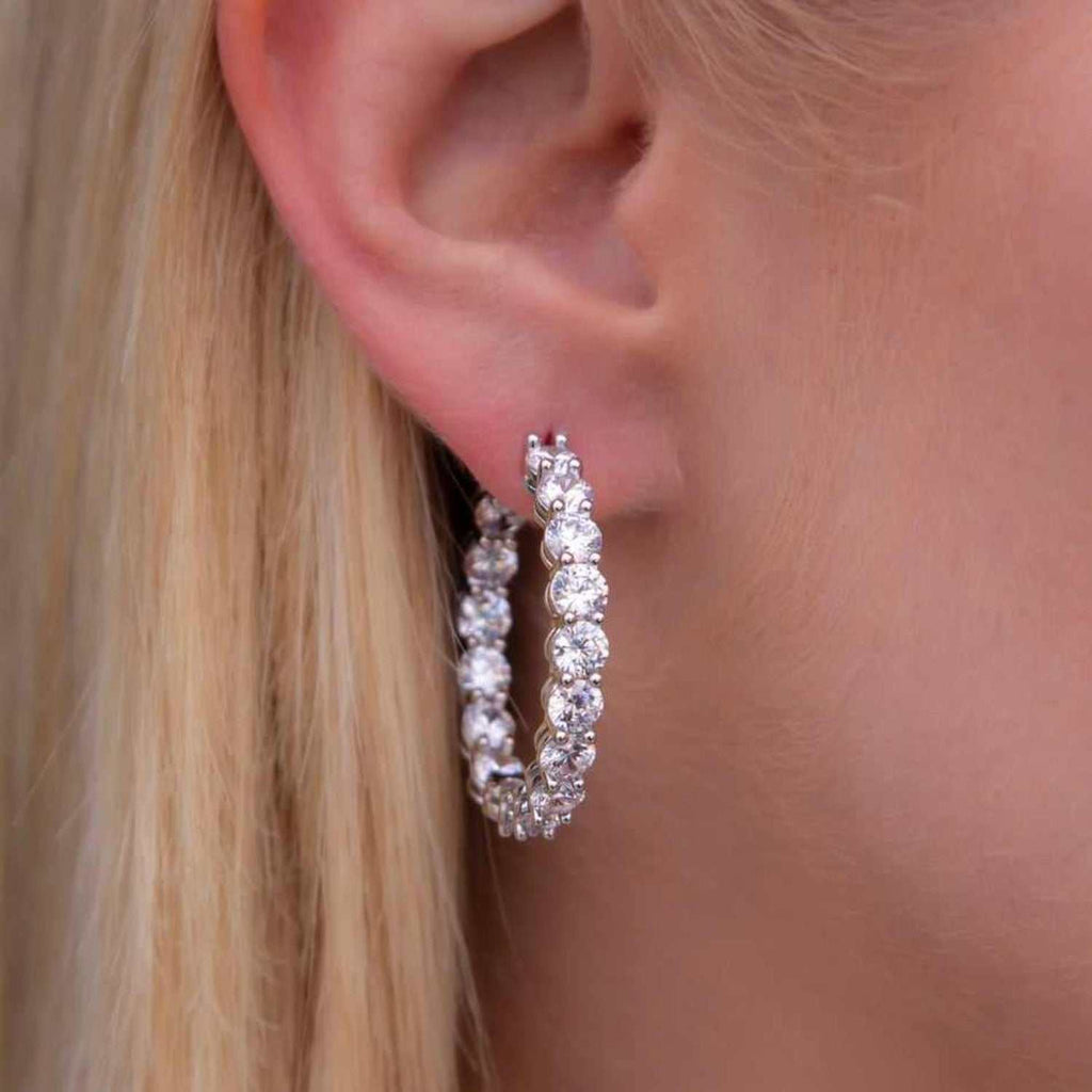 Boucles d’oreilles 8Shine — Eternity Hoop en Or Blanc 4mm