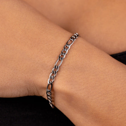 Bracelet 8Shine — Figaro en Or Blanc 4mm