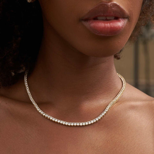 Collier 8Shine — Chaîne Tennis à Diamants en Or Jaune 3mm