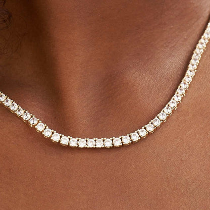 Collier 8Shine — Chaîne Tennis à Diamants en Or Jaune 3mm