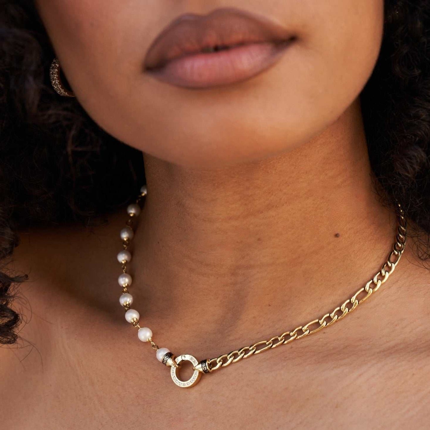 Collier 8Shine — Chaîne Figaro & Perles