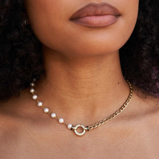 Collier 8Shine — Chaîne Figaro & Perles