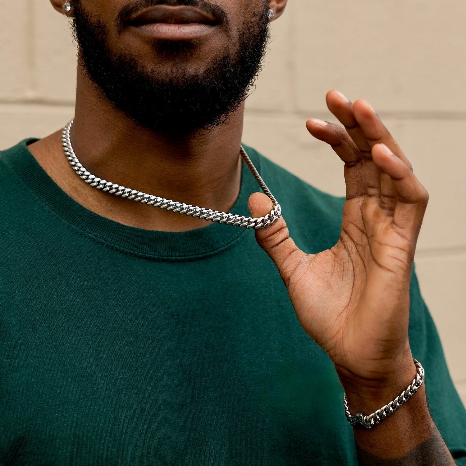 Chaîne 8Shine Miami Cuban Link Or blanc - 8 mm