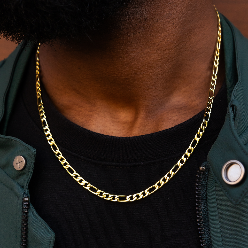 Chaîne 8Shine Figaro en Or Jaune – 4mm