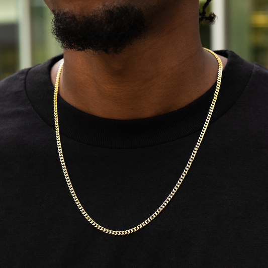 Micro Chaine 8Shine Cuban en Or jaune - 3mm