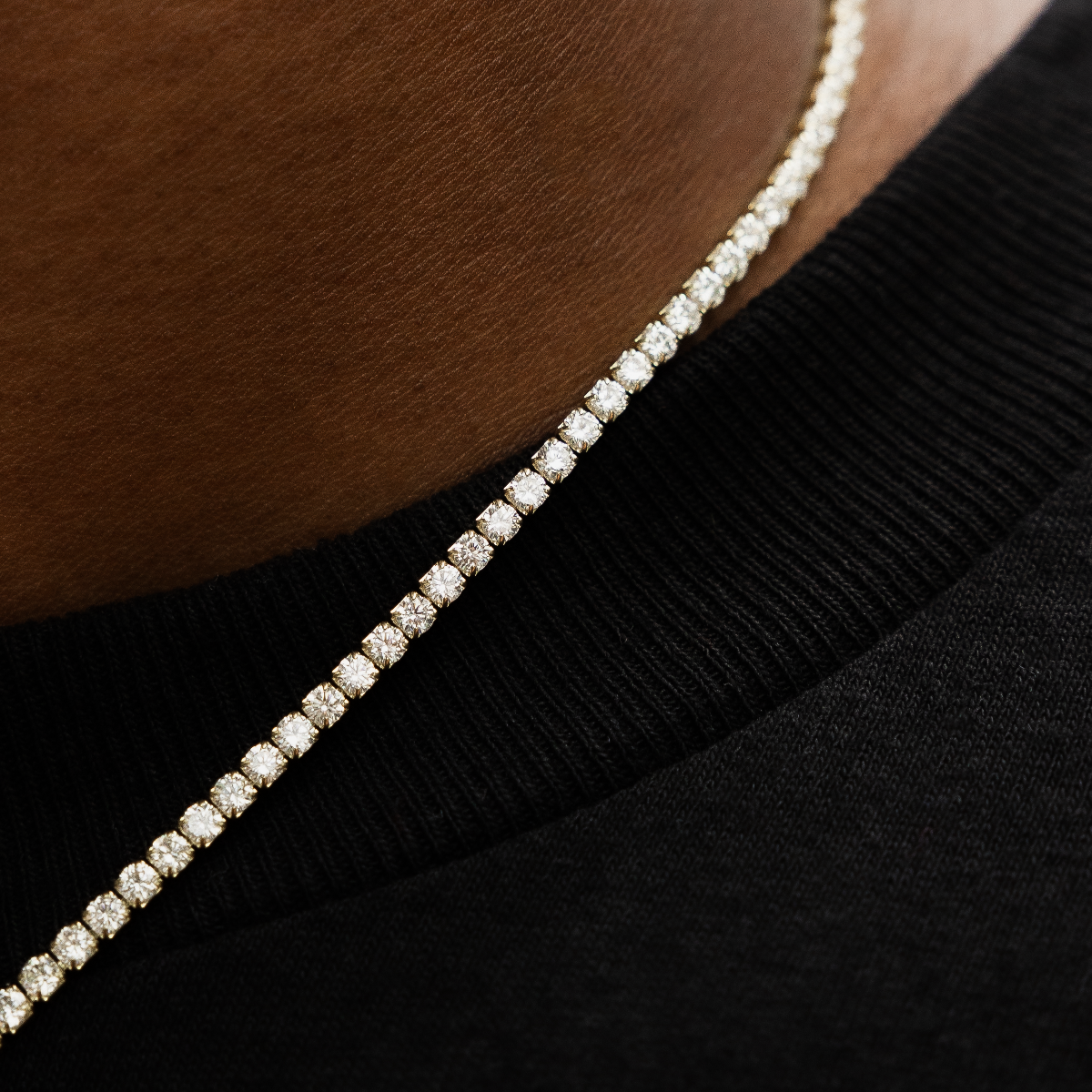 Micro Chaine Tennis en Or jaune - 2.5mm