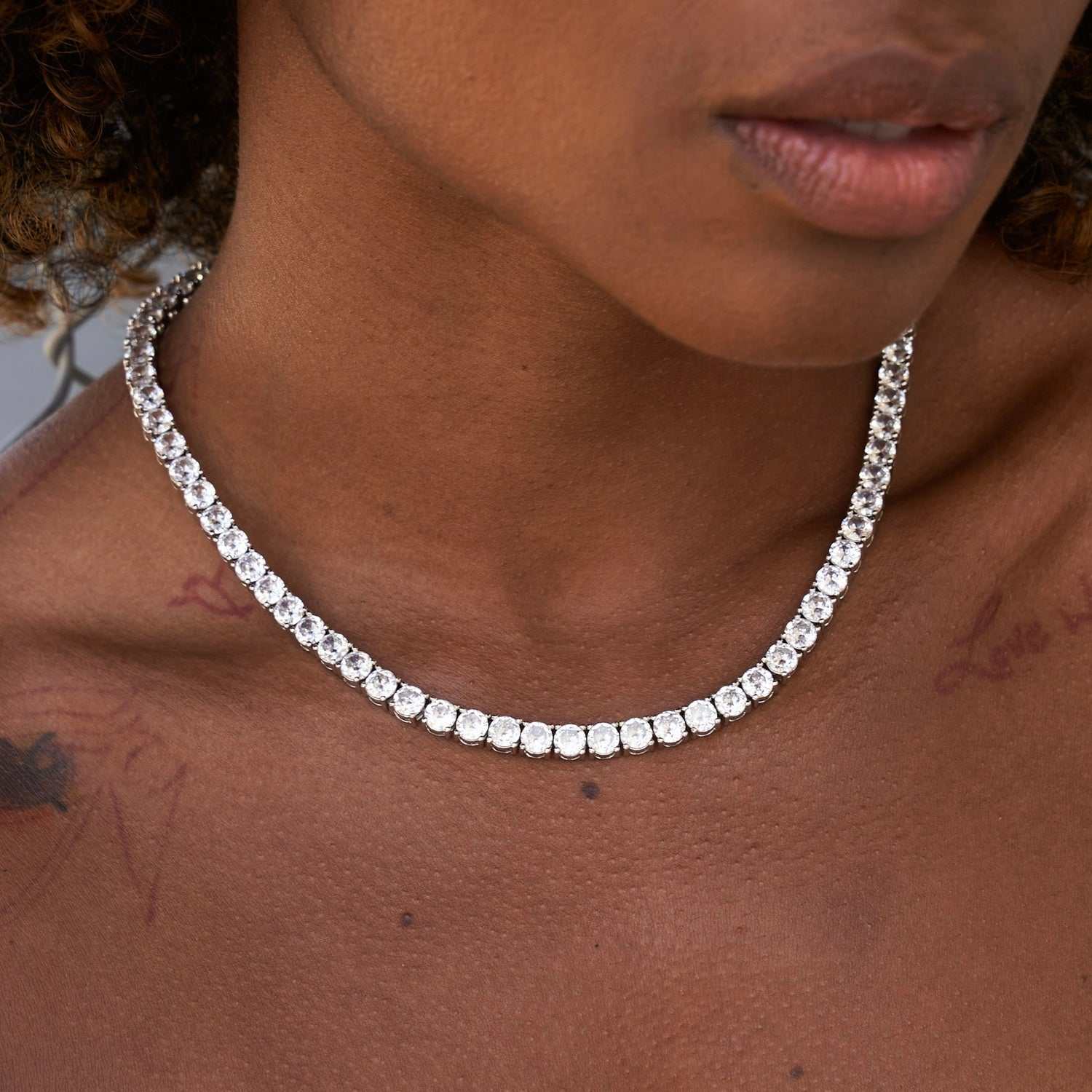 Collier 8Shine — Chaîne Tennis à Diamants en Or Blanc 5mm