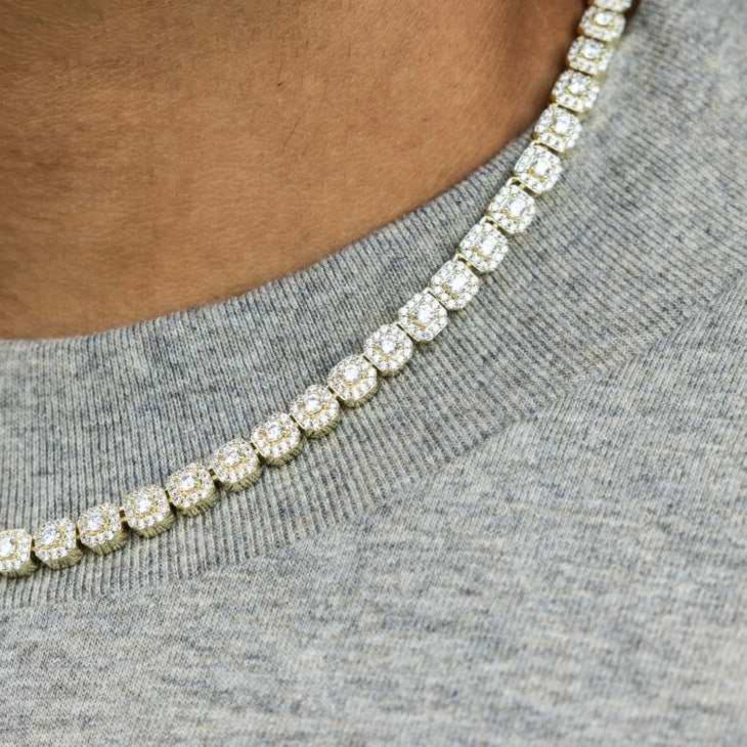 Chaine 8Shine Micro Clustered Tennis Or jaune - 6mm