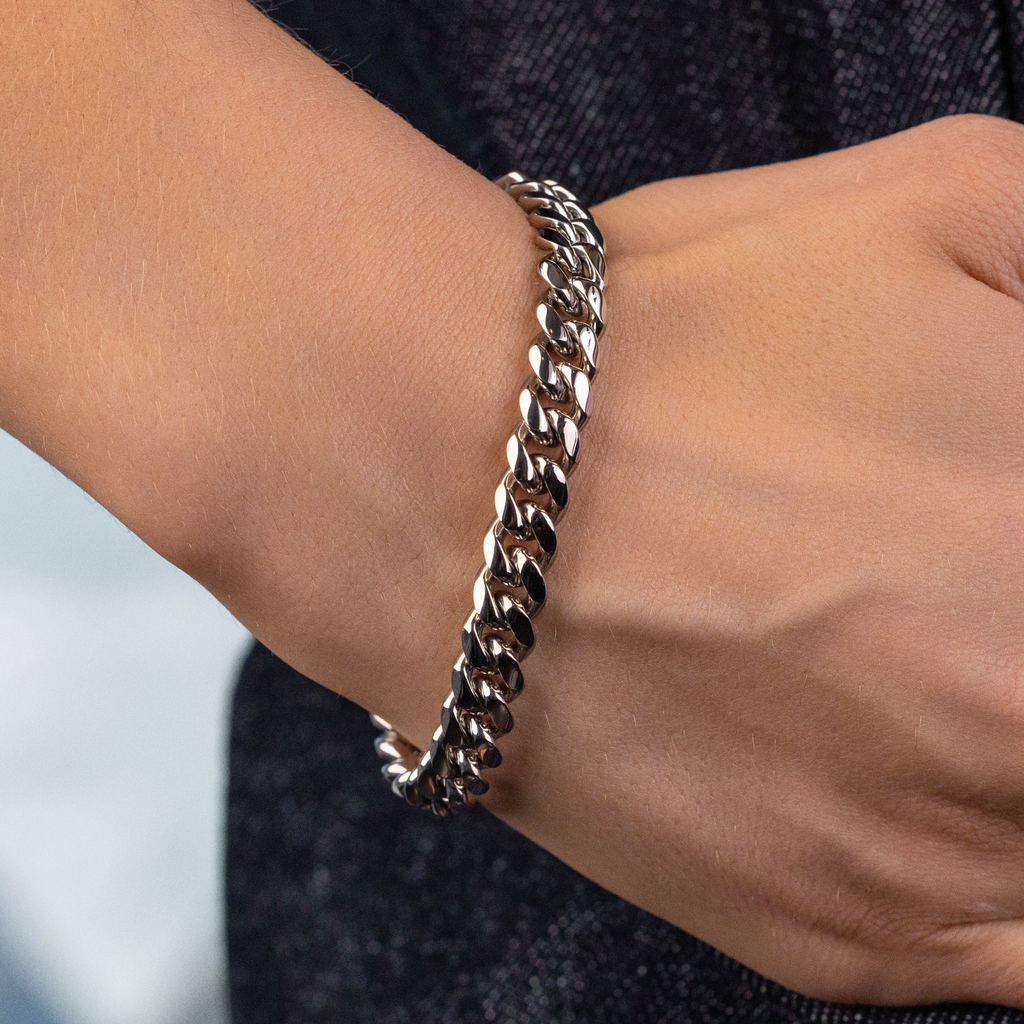 Bracelet 8Shine — Miami Cuban Link en Or Blanc 8mm