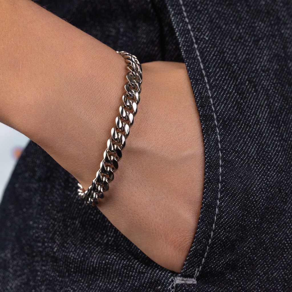 Bracelet 8Shine — Miami Cuban Link en Or Blanc 8mm