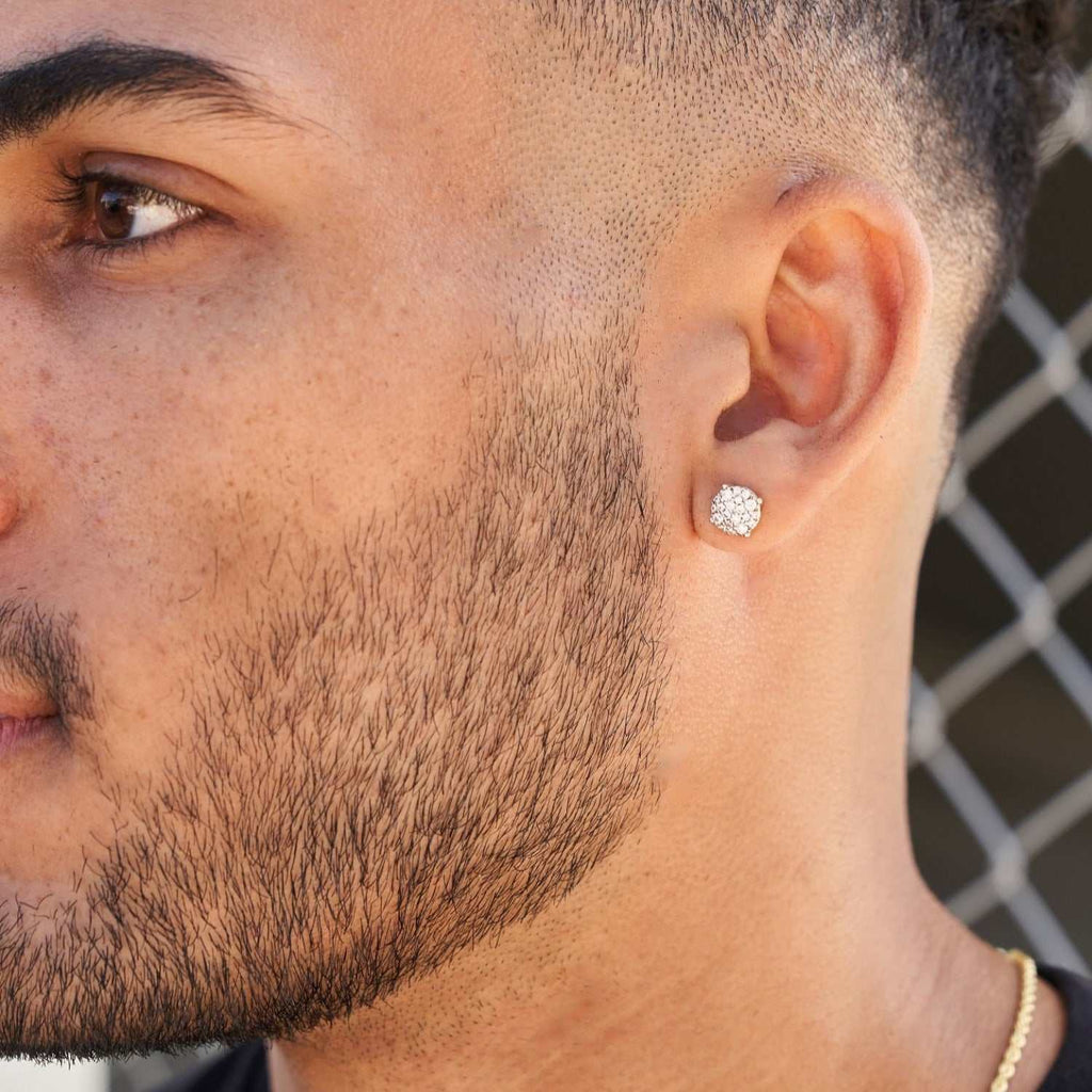 Boucles d’Oreilles 8Shine – Pavé Set 8mm en Or Jaune