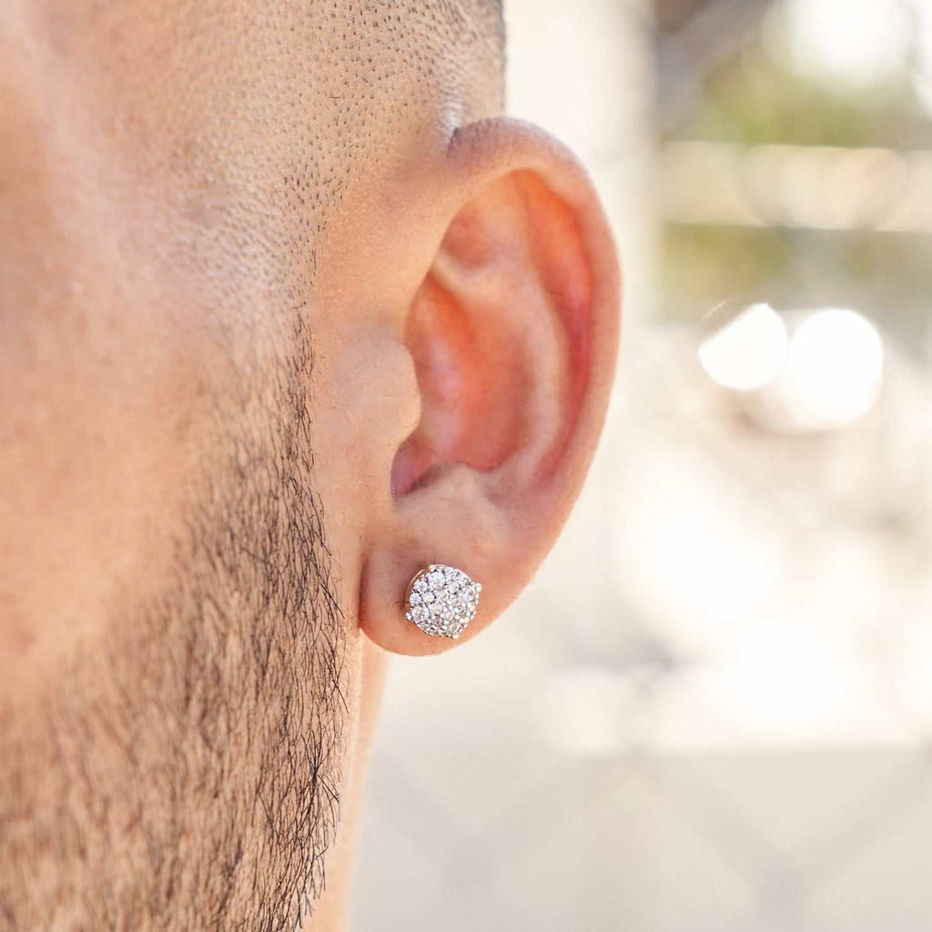 Boucles d’Oreilles 8Shine – Pavé Set 8mm en Or Jaune