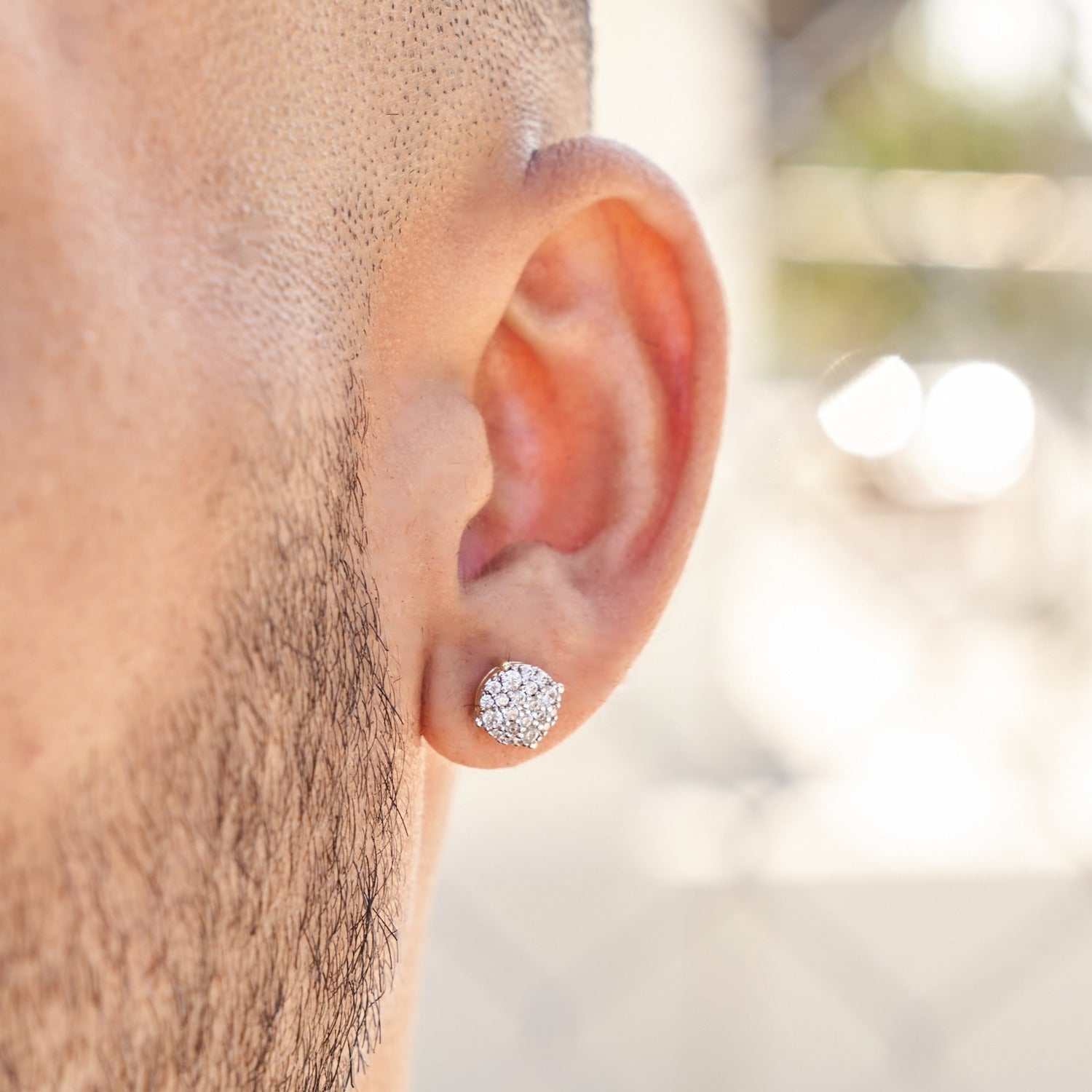 Boucles d’Oreilles 8Shine – Pavé Set 8mm en Or Jaune