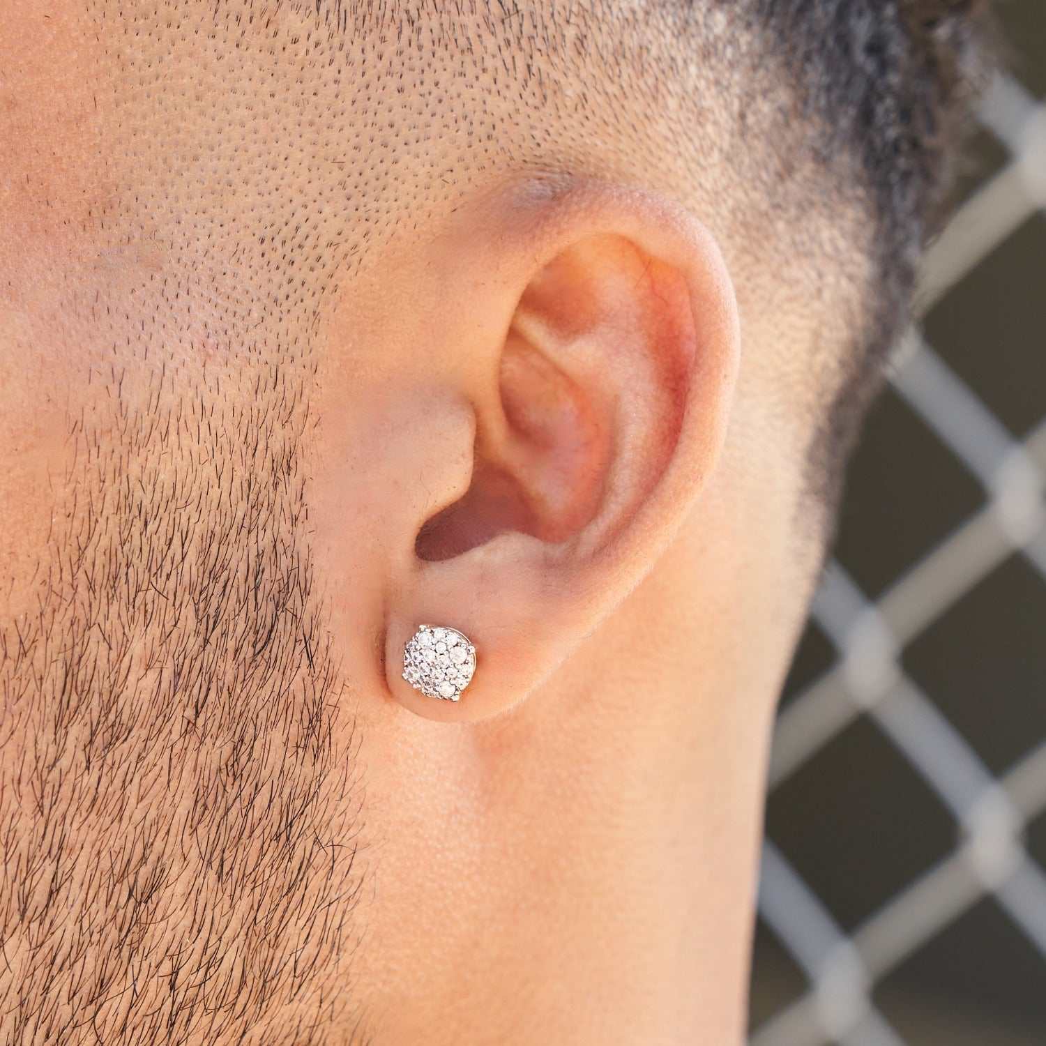 Boucles d’Oreilles 8Shine – Pavé Set 8mm en Or Jaune