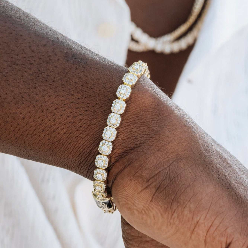 Bracelet Micro Clustered Tennis 8Shine Or Jaune