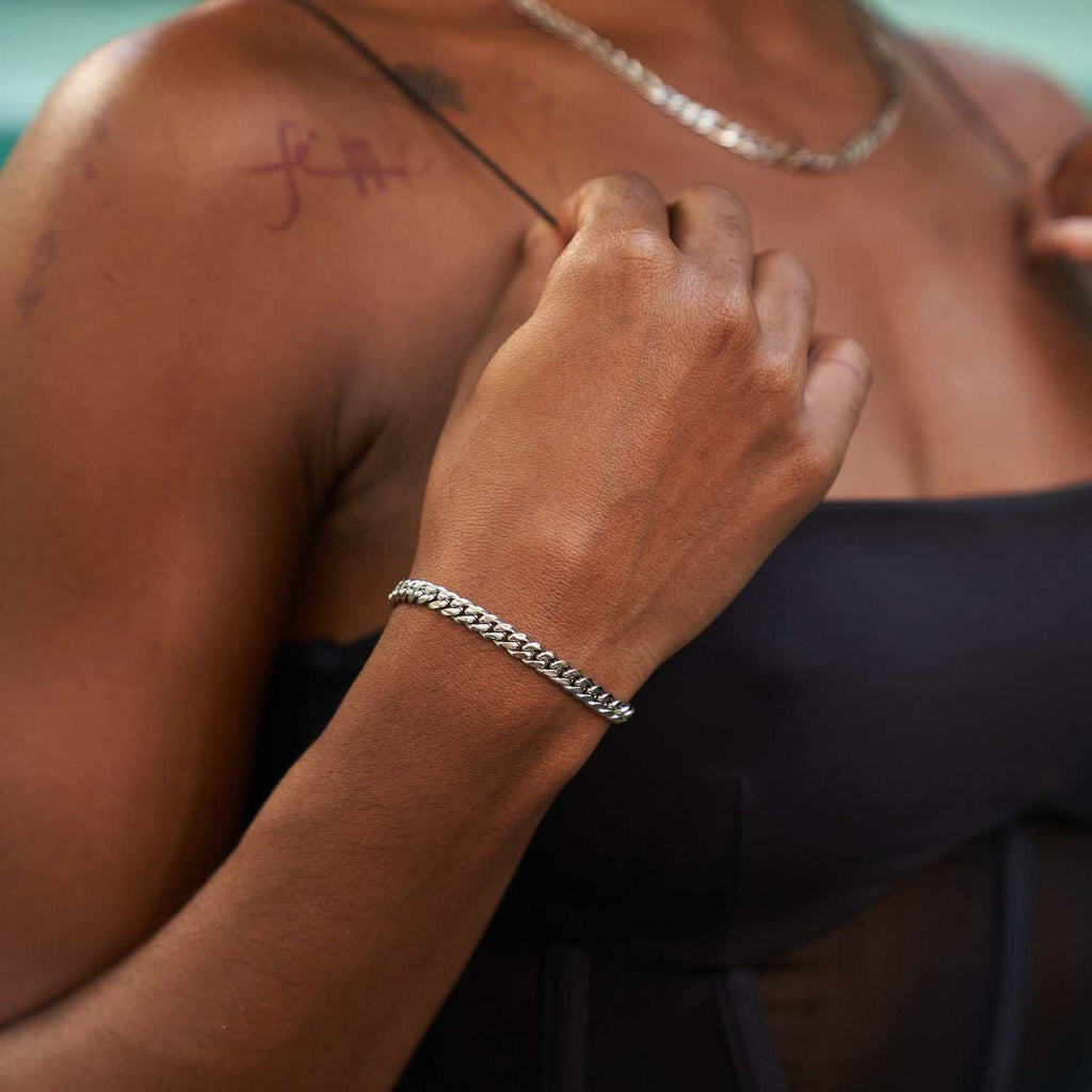 Bracelet 8Shine — Chaîne Cuban Link en Or Blanc 5mm