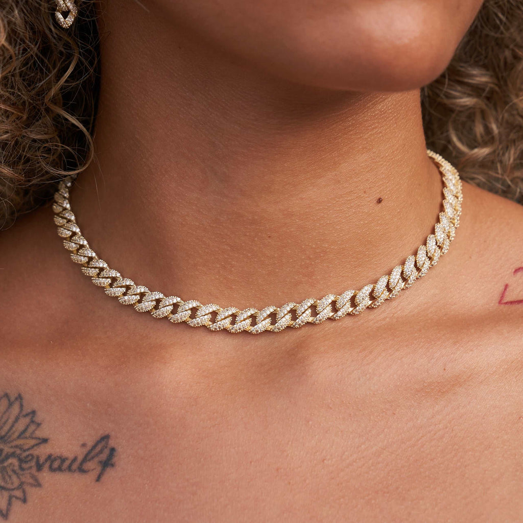 Collier 8Shine — Chaîne Cuban à Diamants en Or Jaune 8.5mm