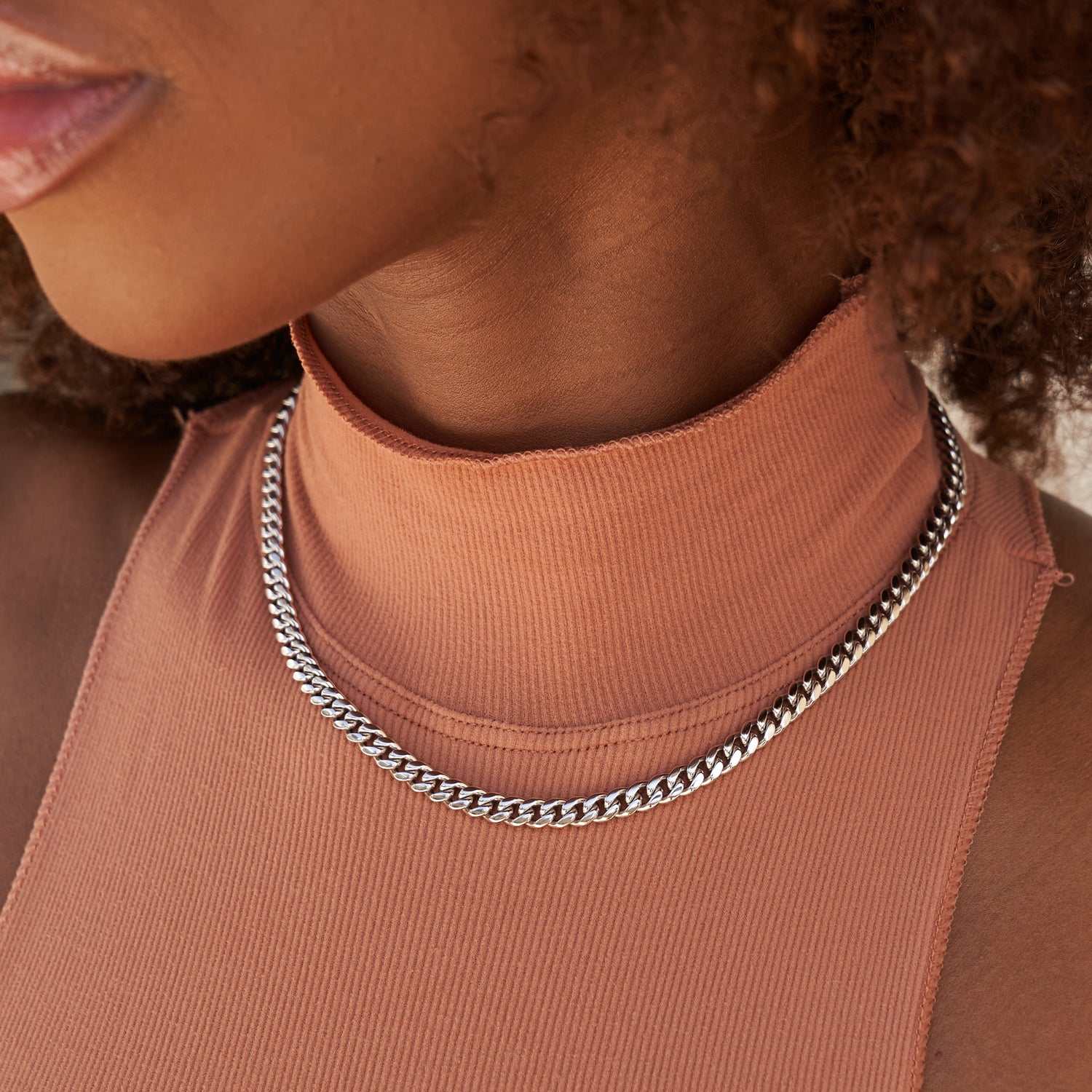 Collier 8Shine — Chaîne Cuban Link en Or Blanc 5mm