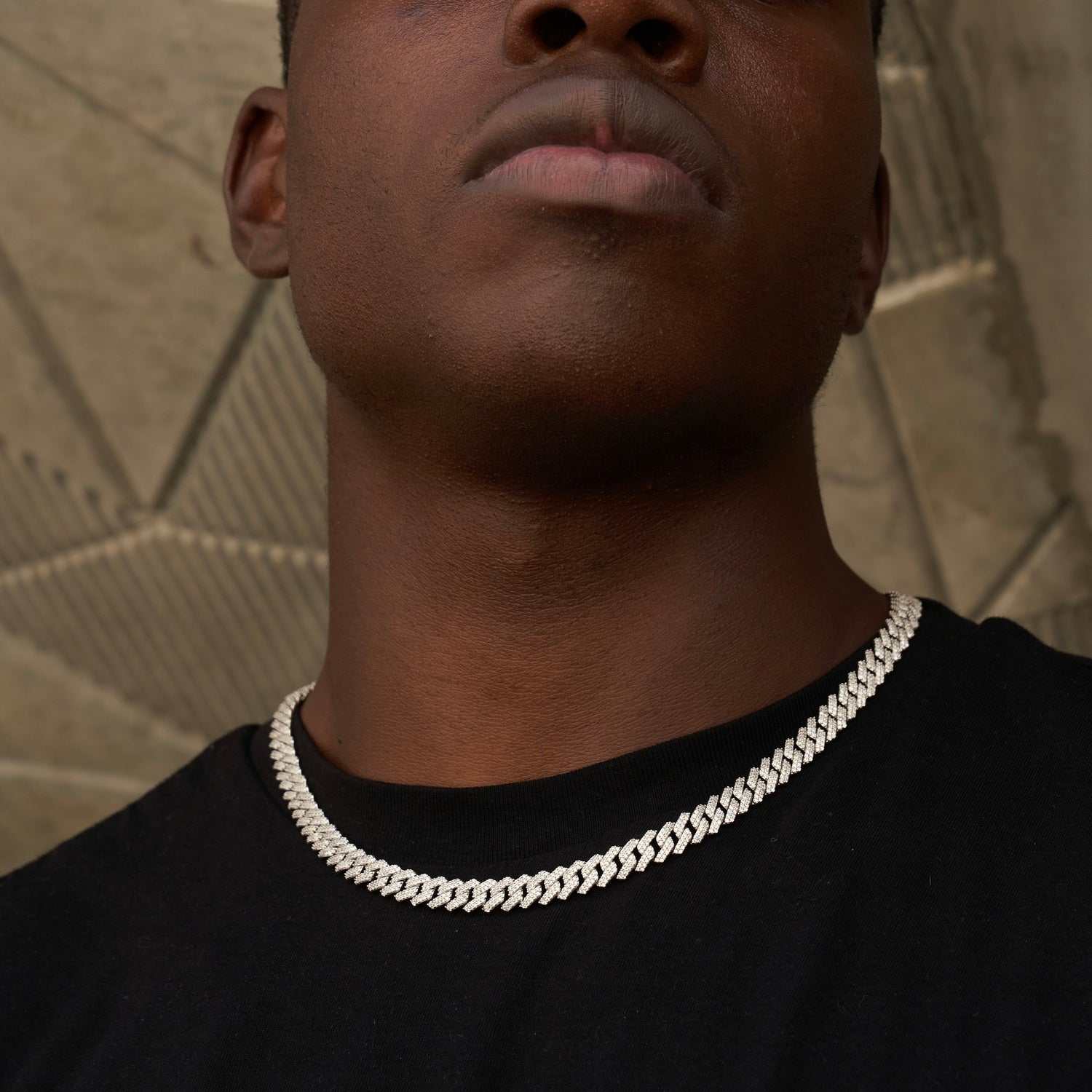 Chaine 8Shine Diamond Prong Cuban Or blanc - 8,5 mm