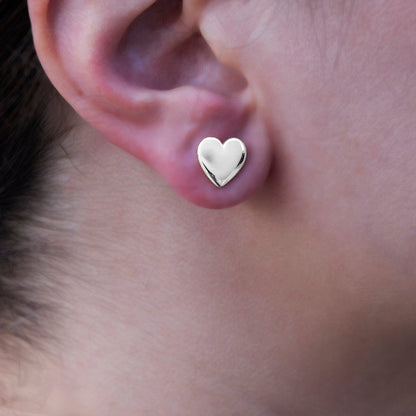 Boucles d’oreilles 8Shine — Simple Heart Stud en Or Blanc