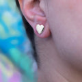 Boucles d’oreilles 8Shine — Simple Heart Stud en Or Blanc
