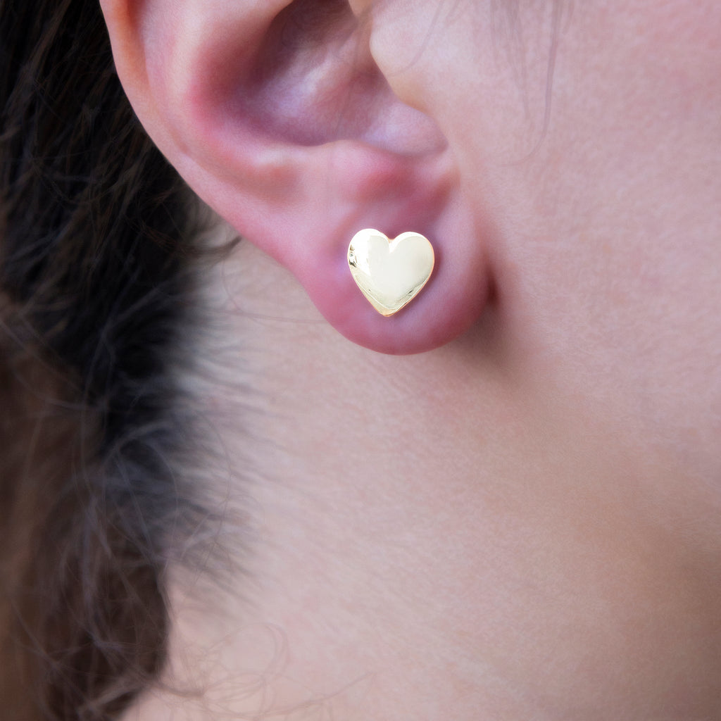 Boucles d’oreilles 8Shine — Simple Heart Stud en Or Jaune