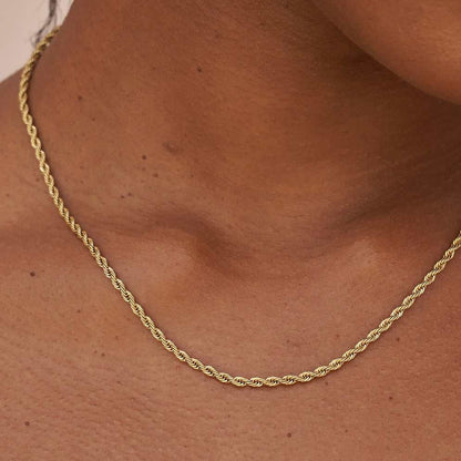Collier 8Shine — Chaîne Rope en Or Jaune 2mm