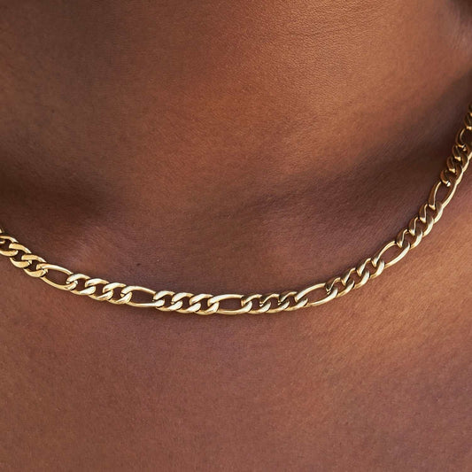 Collier 8Shine — Chaîne Figaro en Or Jaune 4mm