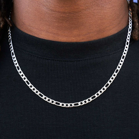 Chaîne 8Shine Figaro en Or Blanc – 4mm