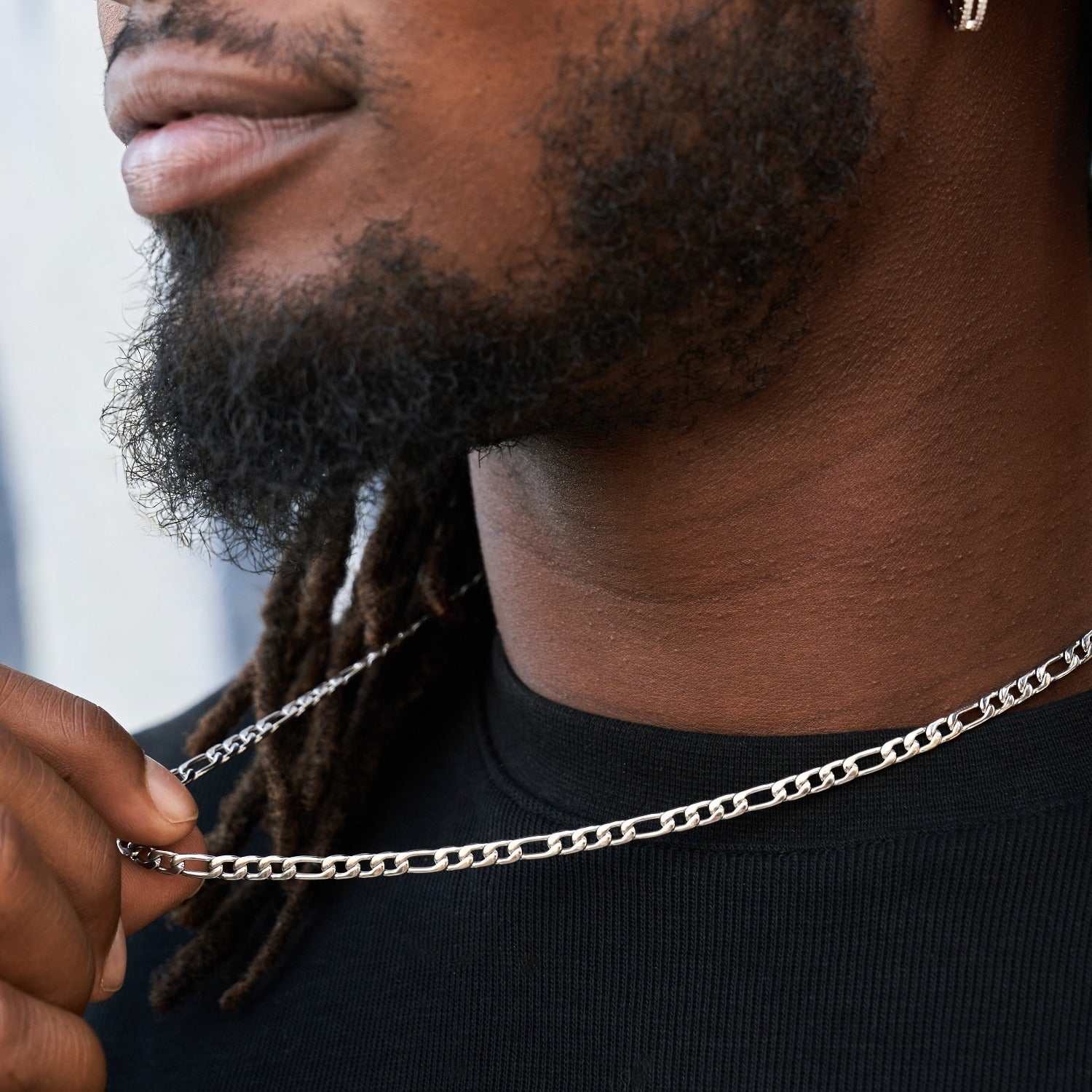 Chaîne 8Shine Figaro en Or Blanc – 4mm