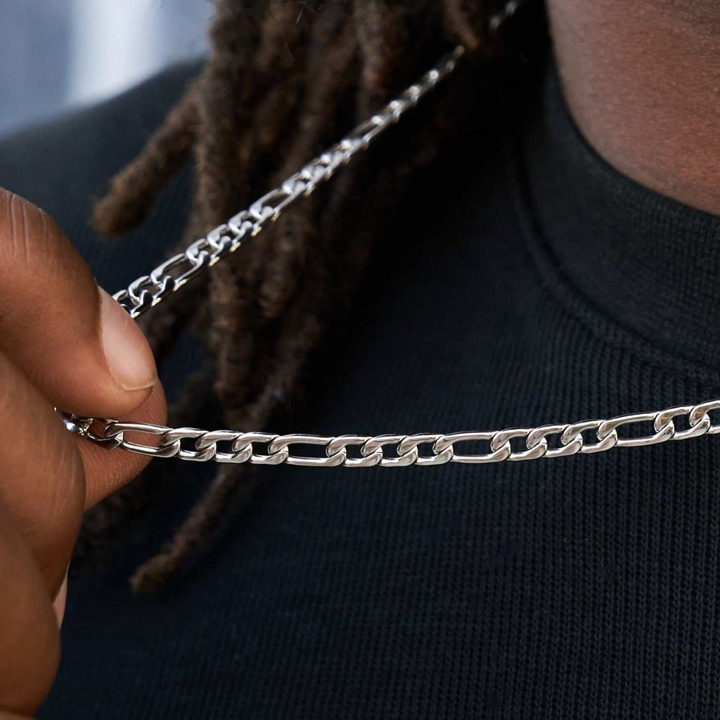 Chaîne 8Shine Figaro en Or Blanc – 4mm