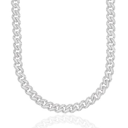 Chaîne 8Shine Cuban Diamond Or blanc - 8,5 mm