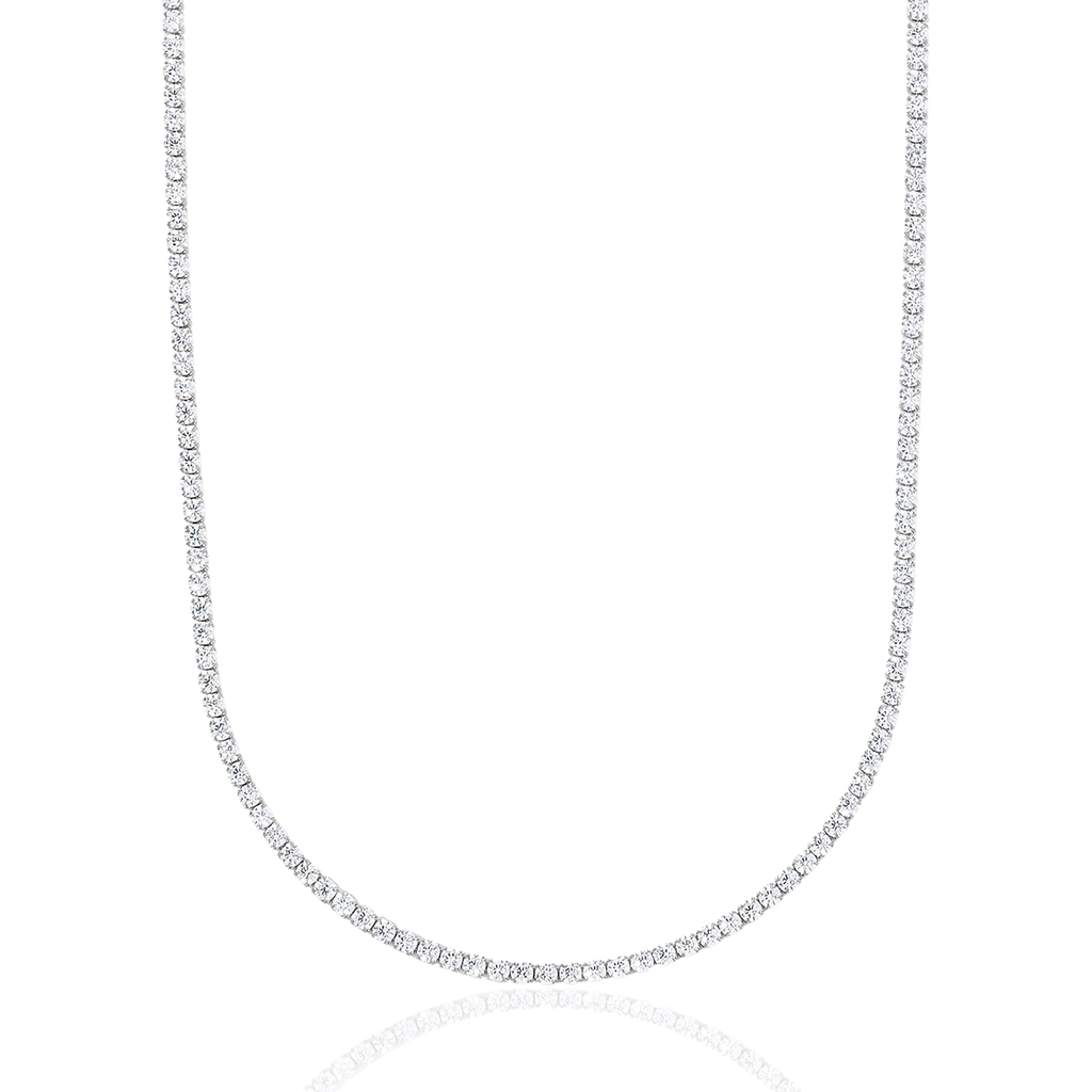 Collier 8Shine — Chaîne Micro Tennis en Or Blanc