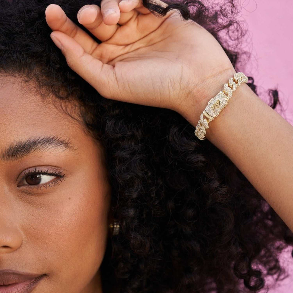 Bracelet 8Shine — Cuban à Diamants en Or Jaune 8.5mm